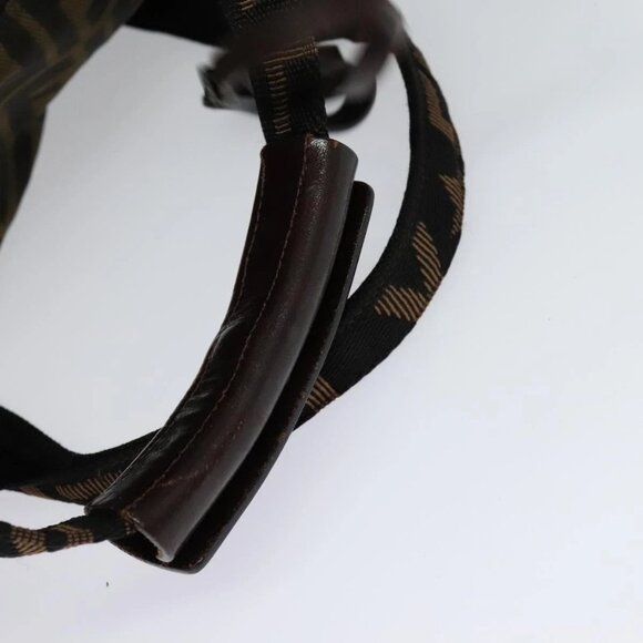 FENDI Zucca Canvas Boston Bag Brown Black Auth BA4042 - Picture 8 of 15